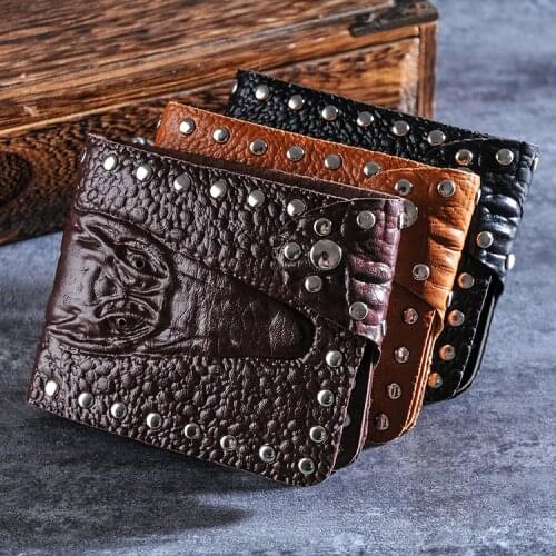 Short Mens Wallets Alligator Pattern PU Leather Man Purses Hasp Purse Moneybags Cards ID Holder Brand Design Wallet Burse Bags