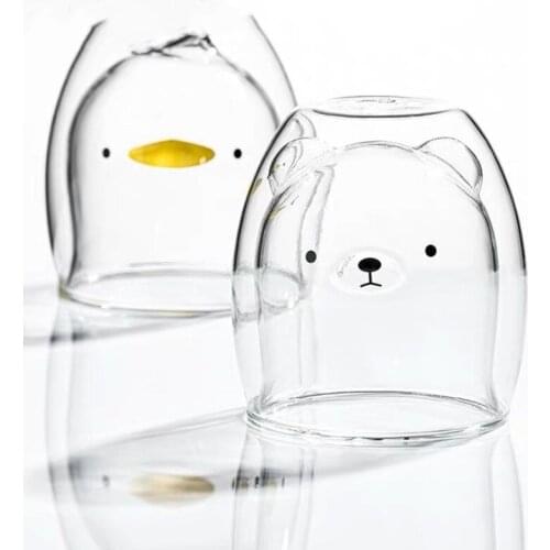 Cups Dubbelwandige Koffie Glazen Creative Double-Layer Glass High-Value Cup hHome Milk Personality Trend Transparent Mug