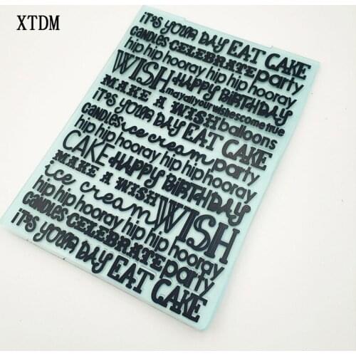 HOT plastic happy birthday template craft card making paper card album wedding decoration scrapbooking Emobossing folder