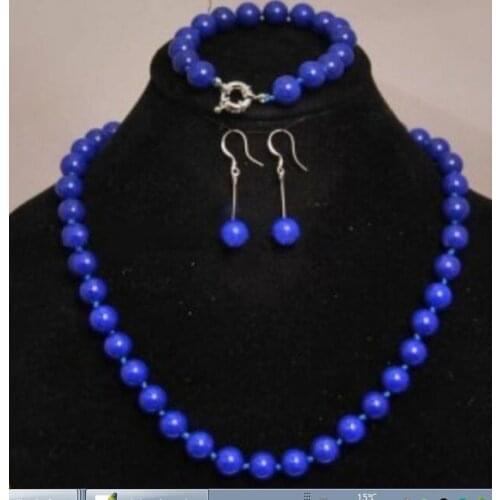 Fashion fine jewelry 4 color can choose 10mm Necklace Bracelet Earring Set 18" AAA