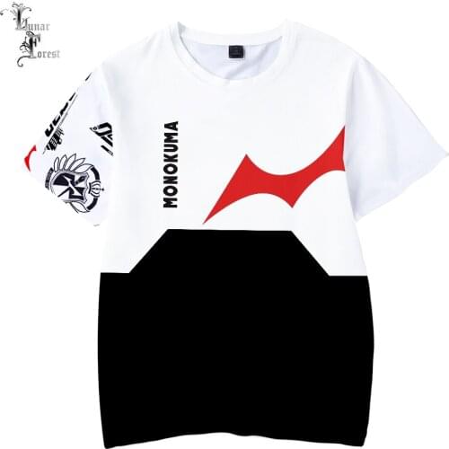 MONOKUMA 3D Printing T-shirt Summer Fashion Round Neck Short Sleeve Popular Japanese Anime Game Streetwear Plus Size