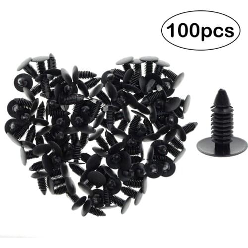 Nylon Fender Trim Panel Bumper Shield Retainer Fastener Rivet Push-Type Clips for 7mm Hole GM Ford Chrysler Auto Body - 100pcs