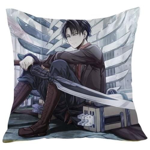New Dakimakura Shingeki no Kyojin Levi Ackerman Anime Square Pillow Cover Case GZFONG30