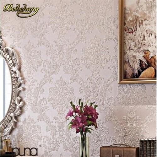 Beibehang Wall paper Damascus Wallpaper Romantic Wedding Room Bedroom Full Shop Living Room Background Wallpaper Non - Woven