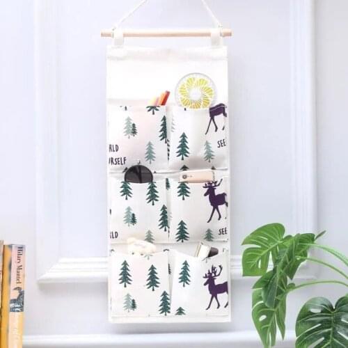 Storage hanging bag behind the door storage home fabric mobile phone bathroom hanging bag storage bag