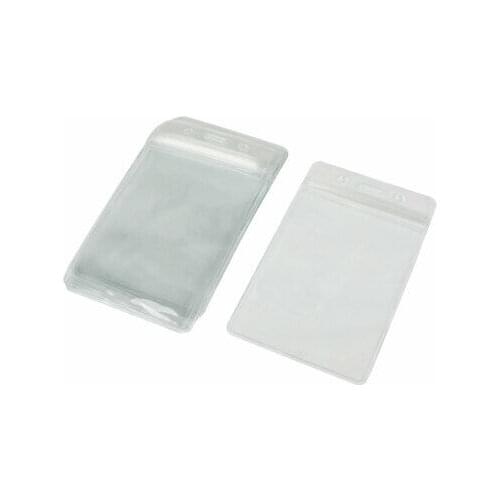 Clear Plastic Business ID Badge Card Vertical Holder 10 Pieces