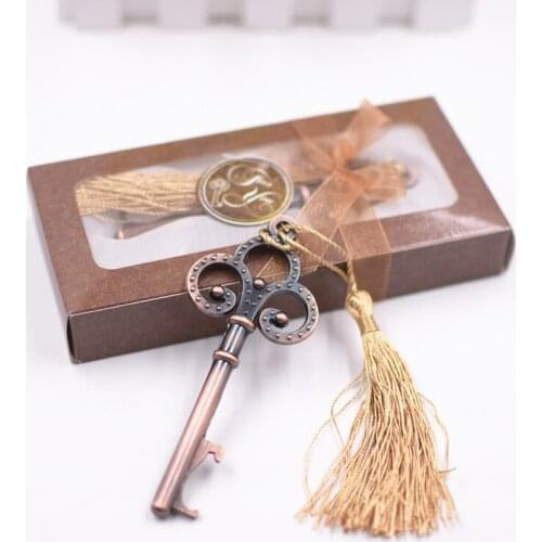 Antique Victorian key Bottle Opener wedding decorations favors gifts box/ Party Supplies favours souvenirs for guest lin2321