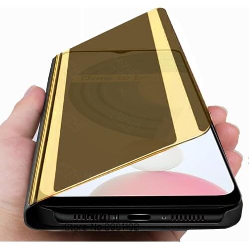 Luxury Smart Mirror Flip Cases for oppo realme c21 c 21 realmi realmy c21 21c Stand Holder Phone Cover Coque