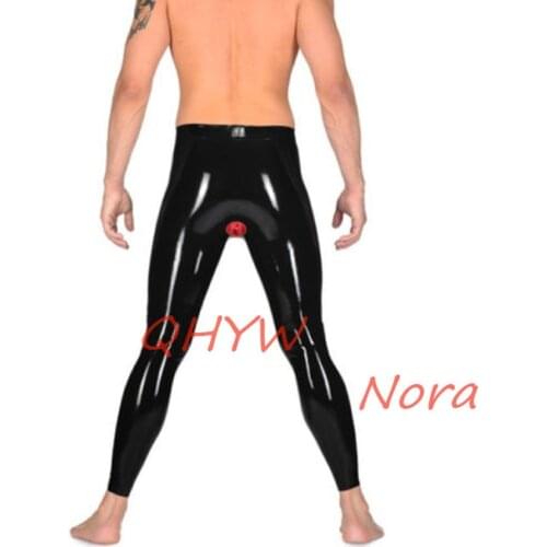 Sexy Latex Man Pants with Front JJ Shealt and Anal Condom Handmade Men Trousers Cosplay Costume kakegurui