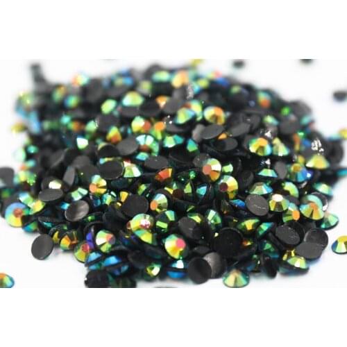 Jelly Metallic Emearld AB 2~6mm Flatback стразы Resin Non hotfix Rhinestones in Bulk Package Nail Art Decoration for Garment