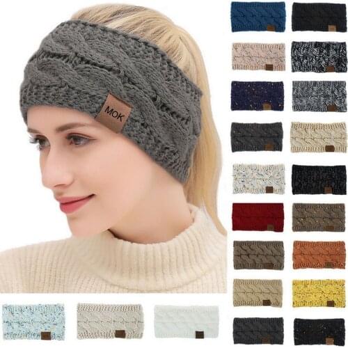 Winter Warmer Knitted Headband Women Fashion Crochet Turban Multicolor Wide Stretch Hairband Headwrap Hair Accessories