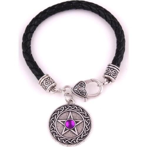 Women Men Jewelry Bracelet Fashion Pattern Pentacle And Beautiful Crystals Bangle Zinc Alloy Material Provide Dropshipping
