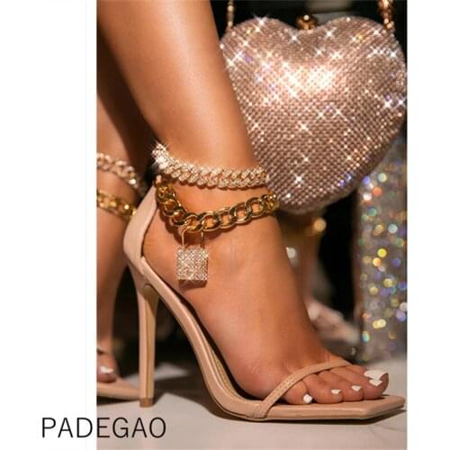 Women Shoes 2021 Sexy Fashion Sandals Crystal Party Night Supper High Heels