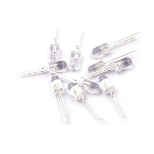 100pcs /lot Transparent Round 5mm super bright water clear Green Red white Yellow Blue Light LED bulbs emitting diode F5