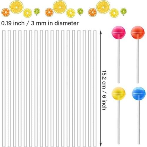100pcs Food Grade Plastic Lollipop Stick Cake Sucker Chocolate Sticks For Sugar Candy Lollypop DIY Baking Mold Tool