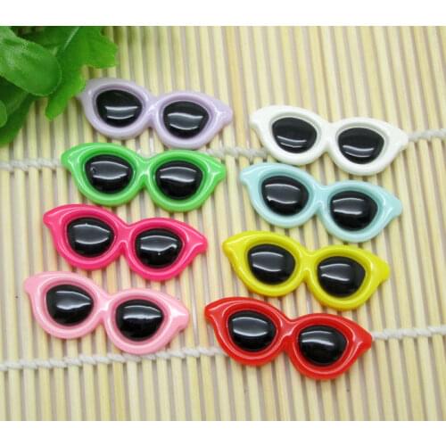 30Pcs Mixed Sun Glasses Resin Decoration Crafts Kawaii Beads Flatback Cabochon Scrapbook DIY Accessories Buttons