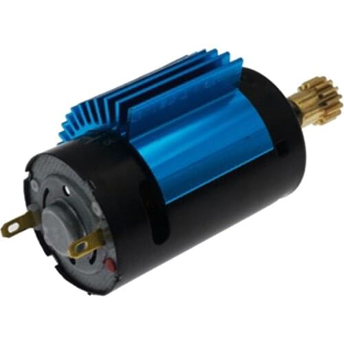 390 Brushed Motor 1/12 Black Metal+Plastic RC Car Motor with Metal Gear and Heatsink Good Heat Dissipation Performance
