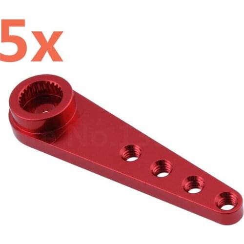 5Pieces Aluminum 37mm 25T Metal Extension Steering Servo Arm Horn For 1/10 Scale Models RC Cars Crawler Parts