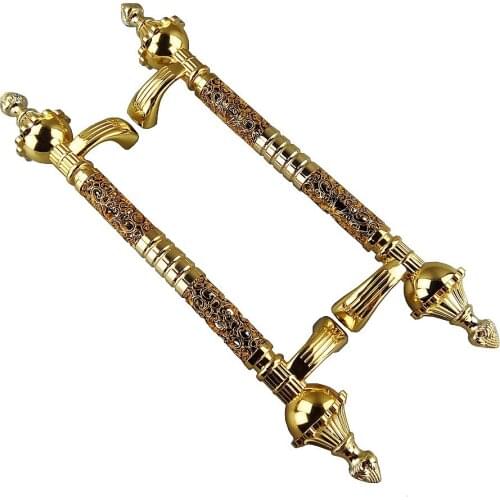 500mm Gold Hollow Art Furniture Hardware Villa Wooden Door Handles Restaurant Glass Sliding Door Handle Steel Door Push Pulls