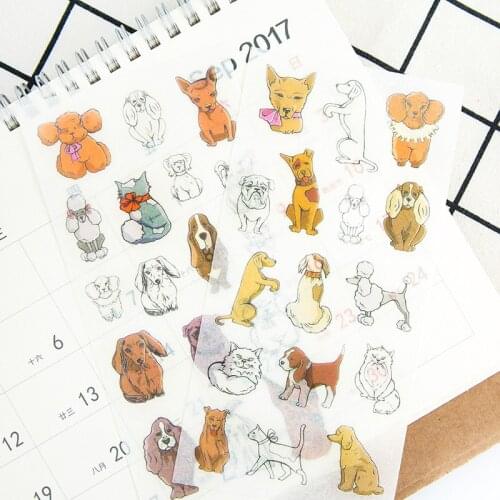 6Sheets/Pack Cat & Dog My Pet Decoration Scrapbooking Stickers Transparent PVC Stationery Planner Stickers