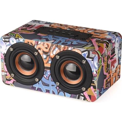 M5 Mini Wireless Bluetooth Speakers Portable Wooden Subwoofer Soundbar Stereo FM Speaker Home Use Music Player For Mobile Phone