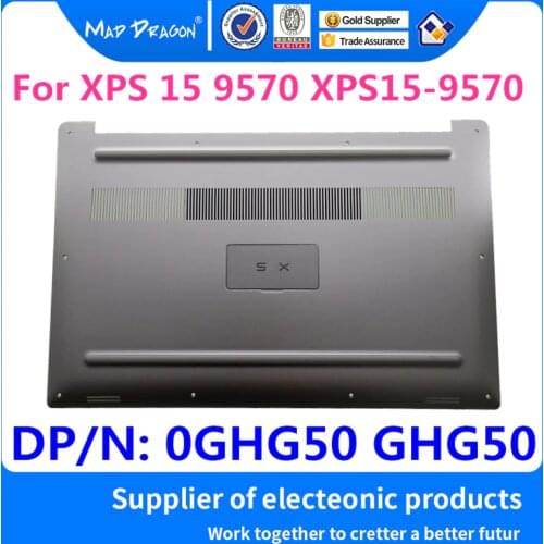 MAD DRAGON Brand Laptop NEW silver white Bottom Base Bottom Cover band Nameplate assy for Dell XPS15 XPS 15 9570 - 0GHG50 GHG50