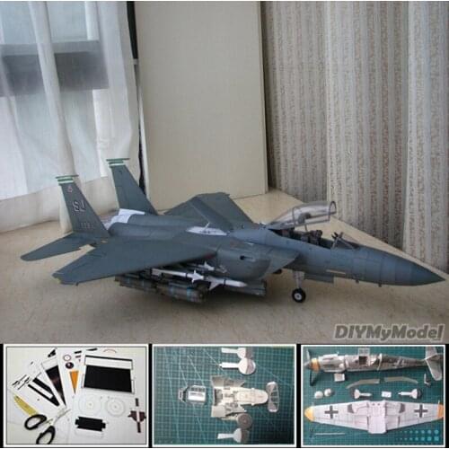 Paper Model 1:32 scale USA F-15 Eagle Fighter Air Force Aircraft DIY Card Model Building Sets Construction Toys Military Model