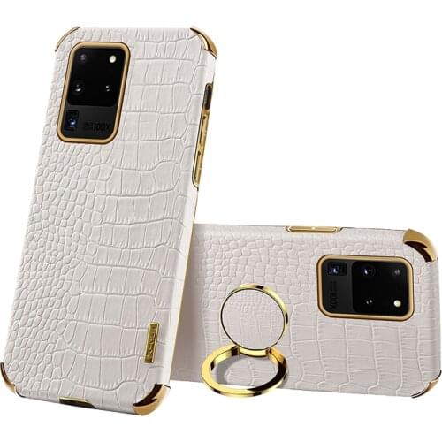 Magnetic Ring Phone Case for Samsung Galaxy A52 A72 A32 A12 S20 Note 20 Ultra Case Crocodile Leather Case for Samsung A52 Fundas