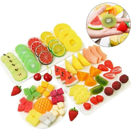 Simulation Fruit Slices Artificial Apple Lemon Mango Watermelon Peach Model Fake Fruit Shooting Photography Props Accessories