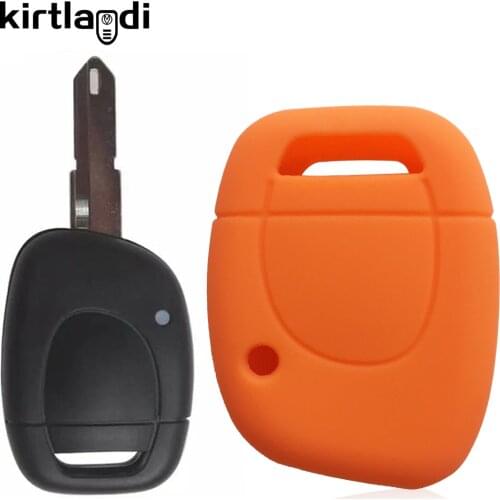Kirtlandi 1Button Silicone Key Case Cover For Renault Clio Kangoo Master Twingo Thalia Symbol Keyless Fob Shell Holder Protector
