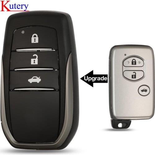 Kutery Replacement Remote Key Shell Case Fob for Toyota Land Cruiser Prado crown 2010-2015 with uncut insert key