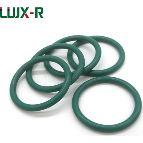 LUJX-R 10pcs 3.1mm Thickness O Ring Seal Oil Proof Washer OD24/25/26/27/28/29~37/38mm Green O-Ring FKM Sealing Fluorine Gasket