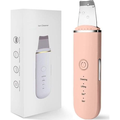 New Ultrasonic Skin Scrubber Facial Cleaner Ion Acne Blackhead Remover Peeling Shovel Cleaner Facial Massager Face Lift Machine