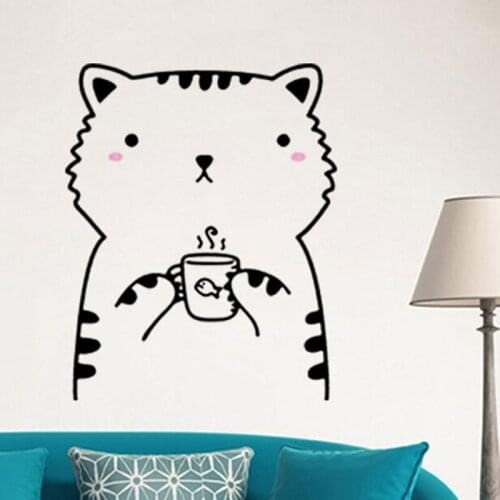 Cute Animal DIY Cartoon Wall Sticker For Kids Room Living Room Home Decor Art Poster Nordic Style Kids Decoration Wall Decals