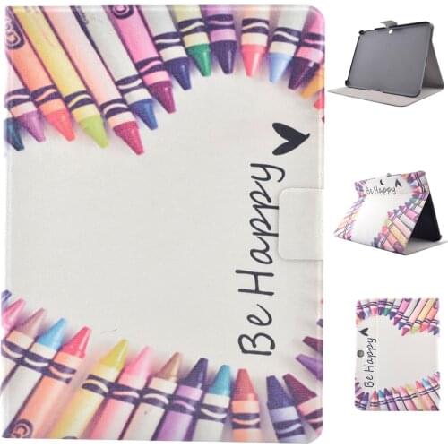 Fashion Printed Pattern Case for Samsung Tab 3 10.1 Inch P5200 P5220 Cute Stand PU Leather Protective Cover Tablet PC Funda +Pen
