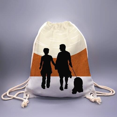 3D Printing Mens Drawstring Bag, Moonlight Lover Print Cute Travel Backpack, Fashionable