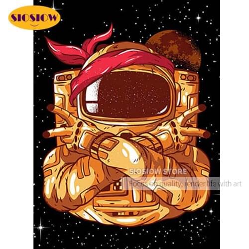 Space Astronaut 5D DIY Full Drill Diamond Painting Beads Embroidery Cross Stitch Kit Rhinestone Home Decor Children Crafts Gifts