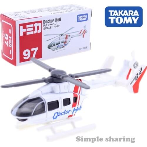 Takara Tomy Tomica 97 Doctor Heli 1/167 Miniature Helicopter Model Kit Diecast Hot Baby Toys Pop Airplane Kids Doll Funny Bauble