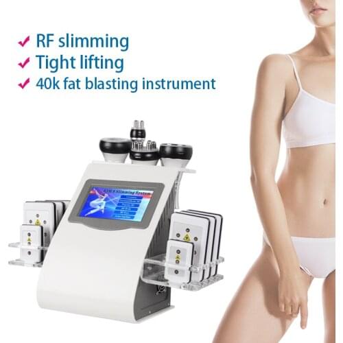 NEW 6 in 1 Vacuum Lipo Ultrasonic Cavitation Radio Frequency Multipolar RF Body Slimming Machine Skin Lifting Tighten Anti-wrink