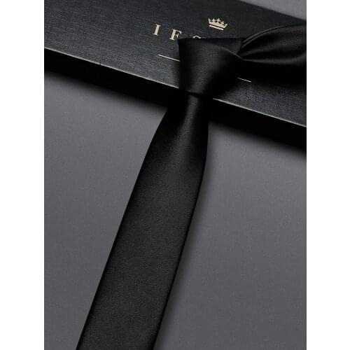Brand New Luxury Black 5 CM Skinny Tie for Men Fashion Business Dress Suit Necktie With Gift Box