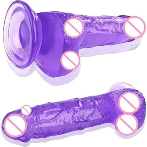 Realistic Dildo 7.8 Inch Purple Penis For Beginners With Strong Suction Cup Sex Toy For Woman Vaginal G Spot Anal Prostate Play