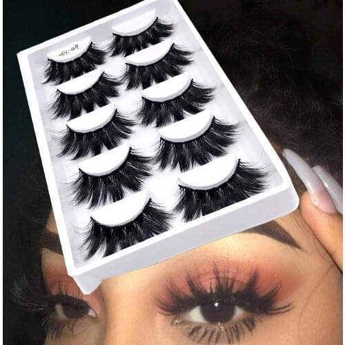 5 Pairs 4D Faux Mink False Eyelashes Full Volume Thick Eye Lash Extension Wispies Fluffy Natural Long Lashes Eye Makeup Tools