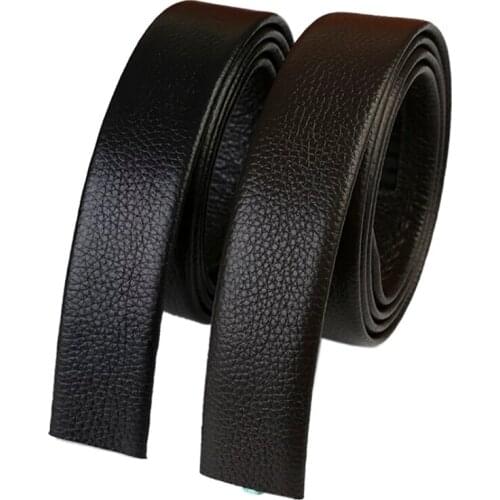 No Buckle Wide Leather Body Strap Without Buckle Belts Men Good Quality Male Belts Automatic Belt