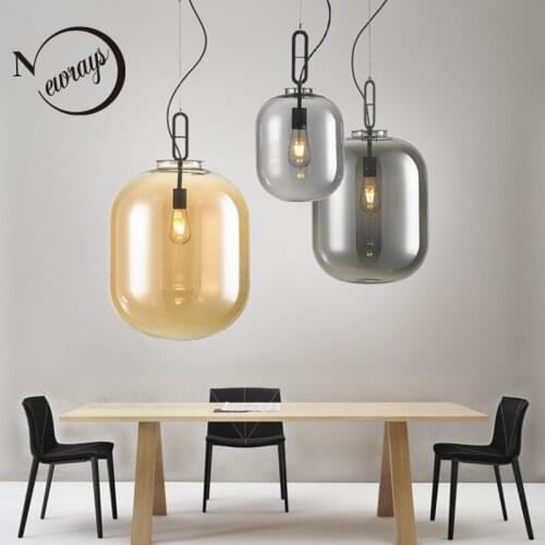 Nordic post-modern creative glass single-head E27 pendant light for dining room living room bedroom restaurant cafe store window