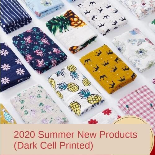 Fabric Cotton 100% Foam Dark Print Dress Kids Princess Cartoon Sewing Plant Anime Floral Printed Brocade Colorful Diy Black Blue