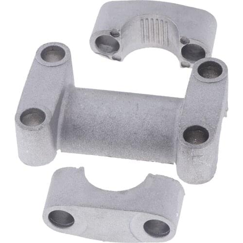 22mm Universal Motorcycle Handlebar Fat Bar Riser Mount Clamp Adaptor Silver