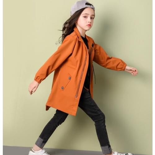 10 12 years Kids Windbreaker Teen Girls Fashion Jackets Autumn Fall Cartoon Casual Childrens Clothing