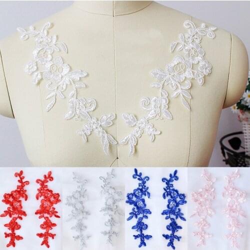 Embroidered Bridal Dress Wedding Decorative Sewing Lace Applique Trim Craft For Garment Accessories 10piece/lot