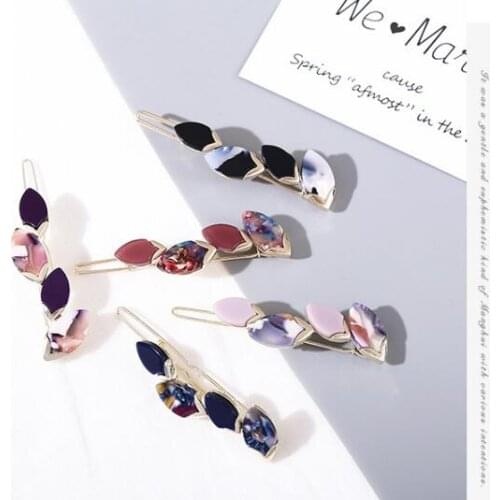 60pcs/lot DIY Simple Multi Acetic Acid Frog Hair Clip Leaves Spring Clip Hairpins Hair Styling Tools Hair Accessories HA1169