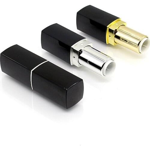 100PCS Black 12.1mm Empty Lipstick Tubes Refillable DIY Lip Balm Tube Containers Cosmetic Lipstick Lip Gloss Case Holder